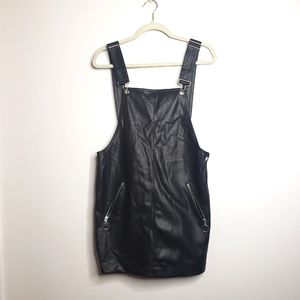 Leather Overall Dress Forever 21 Black Mini Skirt